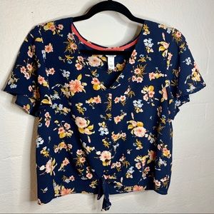 Flowery Blue Blouse